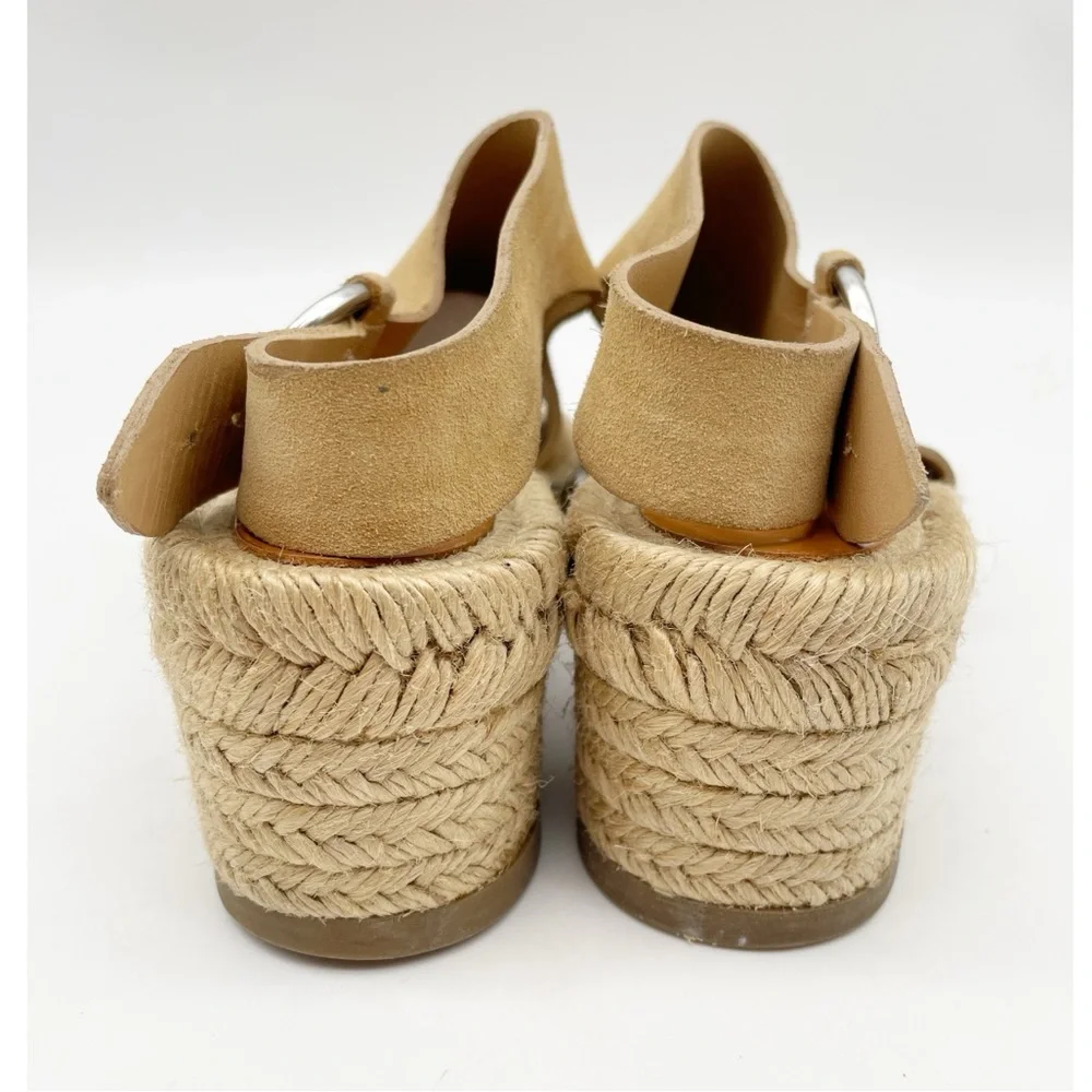 rag & bone Tan Suede Espadrille Wedge Sandals